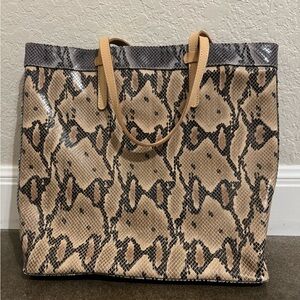 Consuela Stylish Tan and Black Tote Bag
